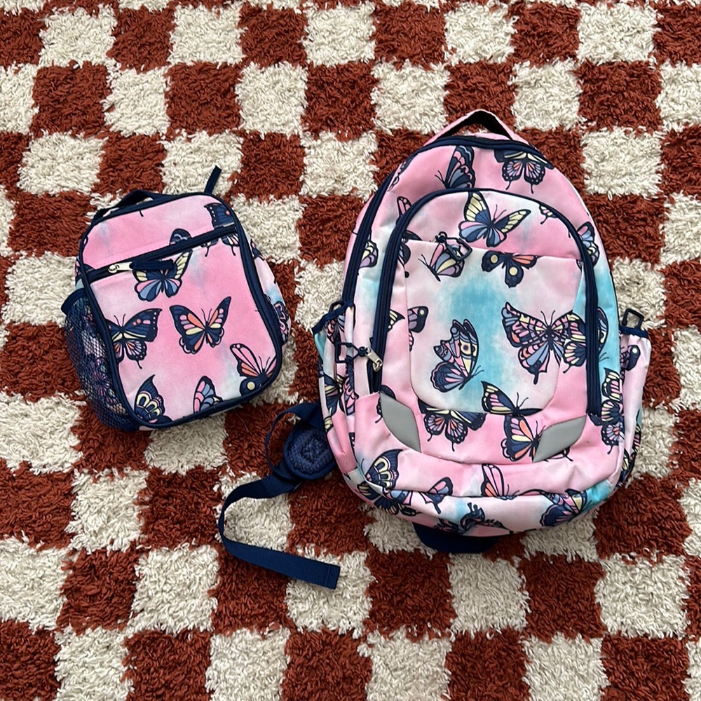 Olivet • butterfly backpack with matching lunch bag